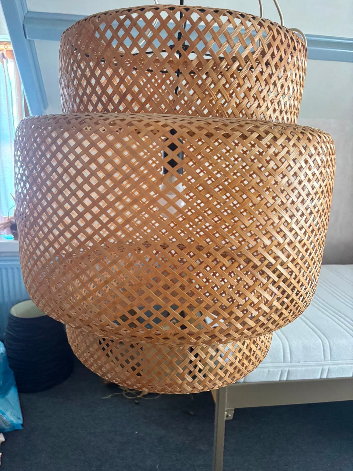 IKEA SINNERLIG retro hanglamp, bamboe, gloednieuw, Ophalen, Nieuw, Natuurlijk materiaal, E27 (groot)