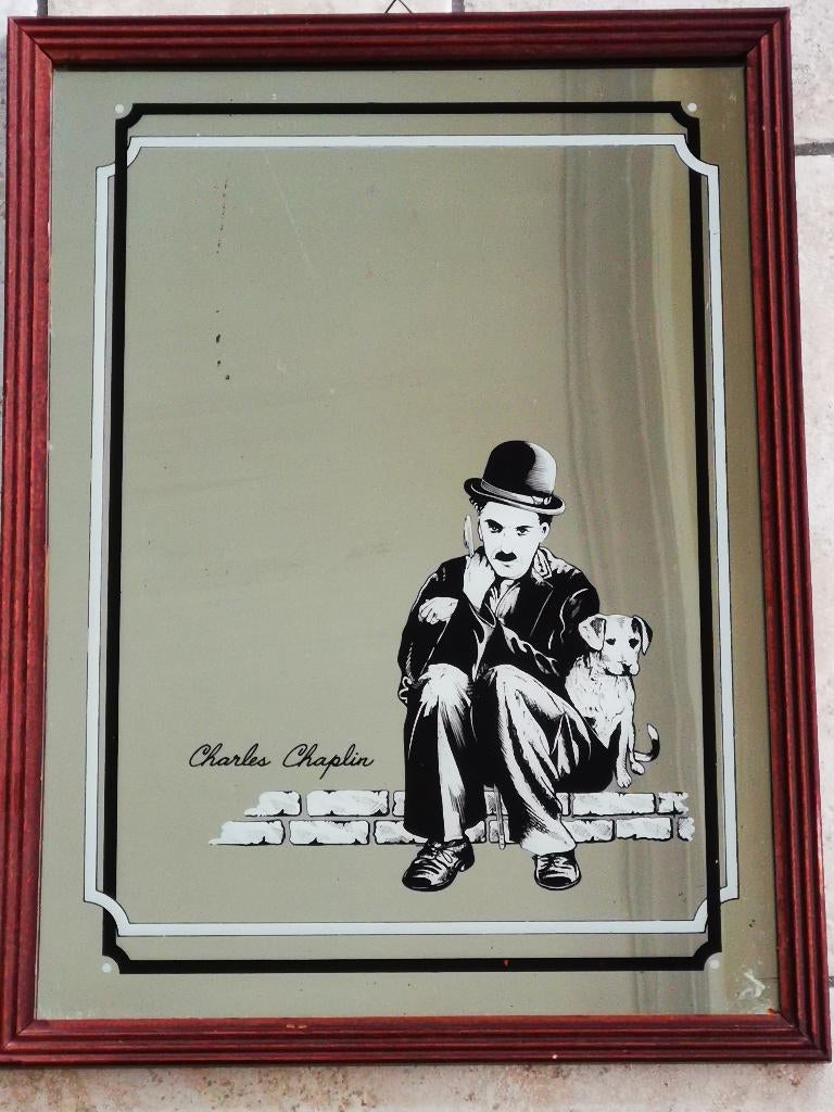 oude Charles Chaplin Spiegel stomme film zwerver eclectisch, Ophalen of Verzenden, Zo goed als nieuw