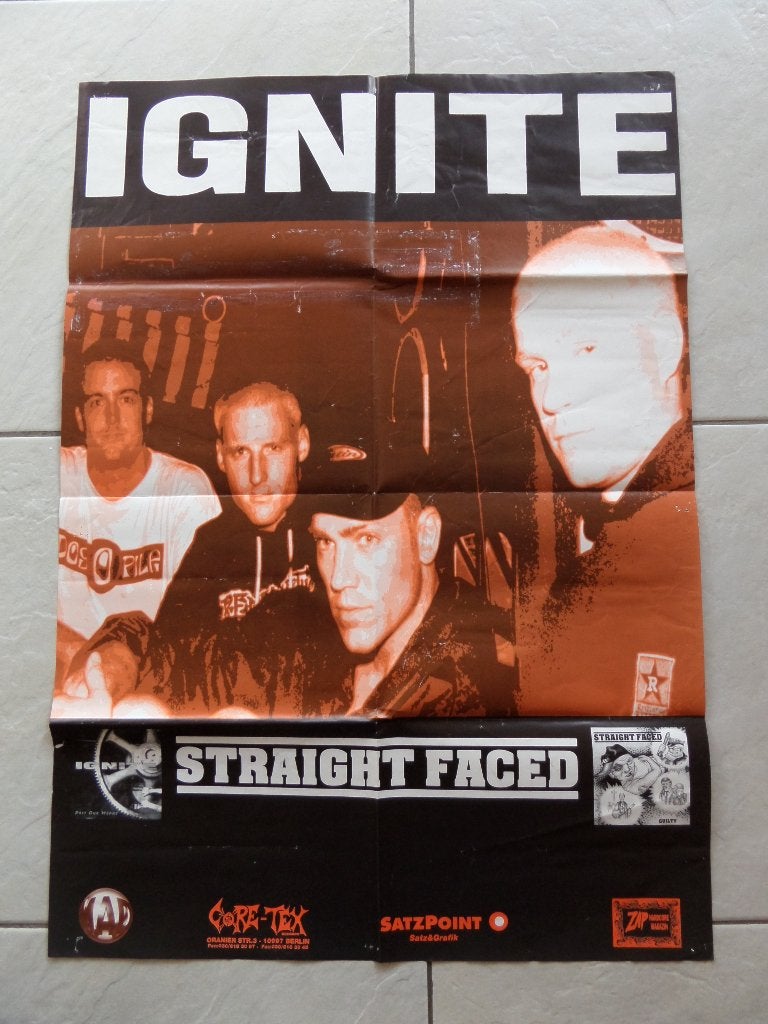 IGNITE - European tour 1996 poster, Ophalen of Verzenden, A1 t/m A3, Muziek, Rechthoekig Staand
