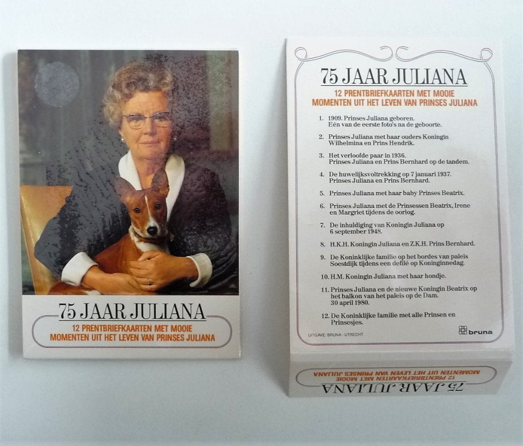 MAPJE 12 PRENTBRIEFKAARTEN 75 JAAR JULIANA 1984 vintage, Verzenden, Nieuw, Nederland, Kaart, Foto of Prent