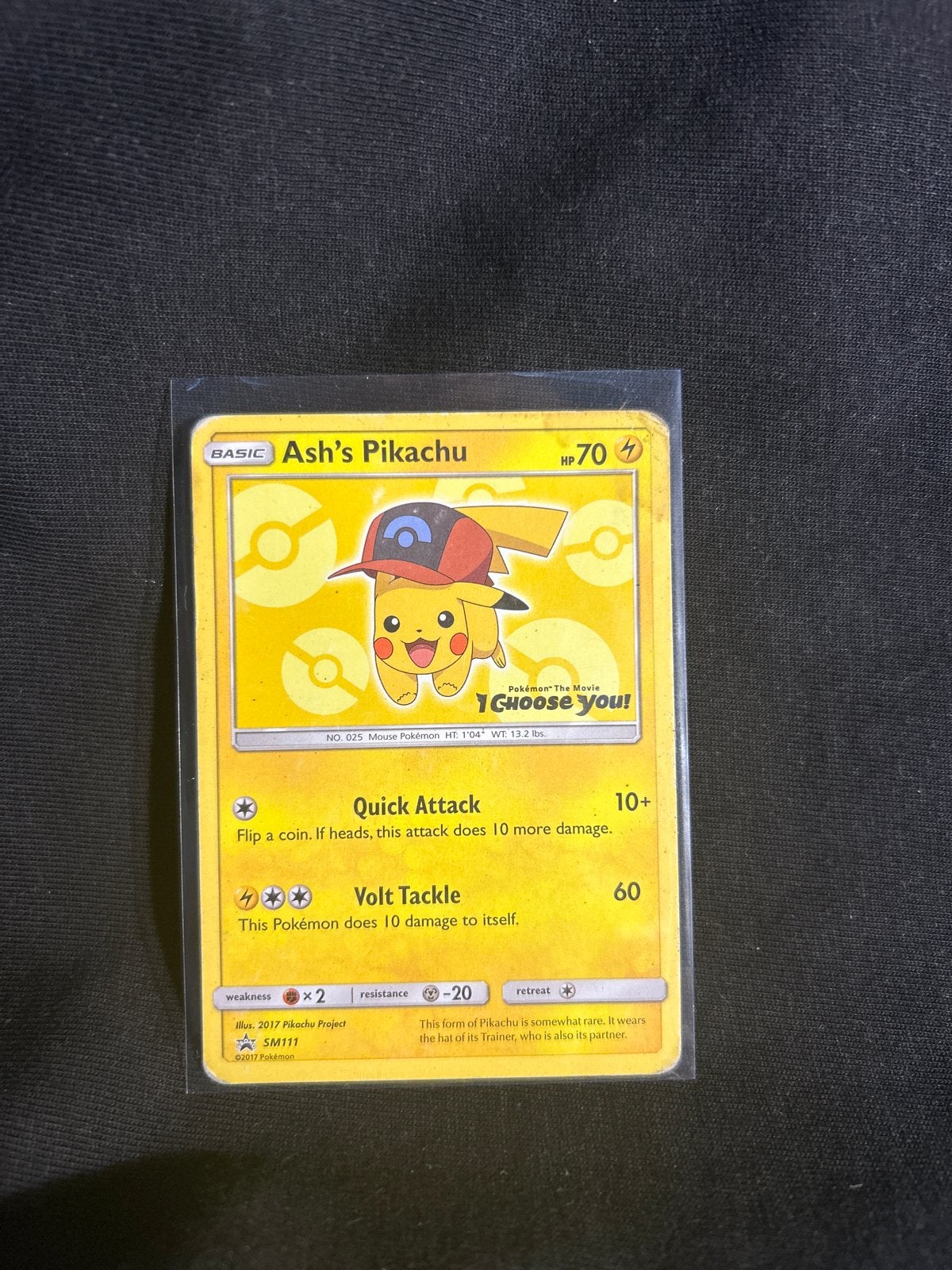 Pokemon kaart Ash's Pikachu SM111, Ophalen of Verzenden, Gebruikt, Losse kaart
