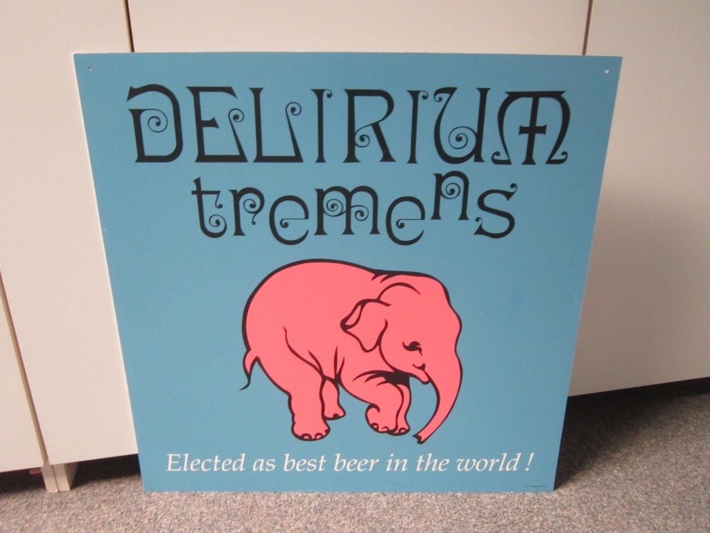 DELIRIUM BIER PVC RECLAMEBORD, Ophalen, Zo goed als nieuw, Reclamebord, Plaat of Schild, Overige merken