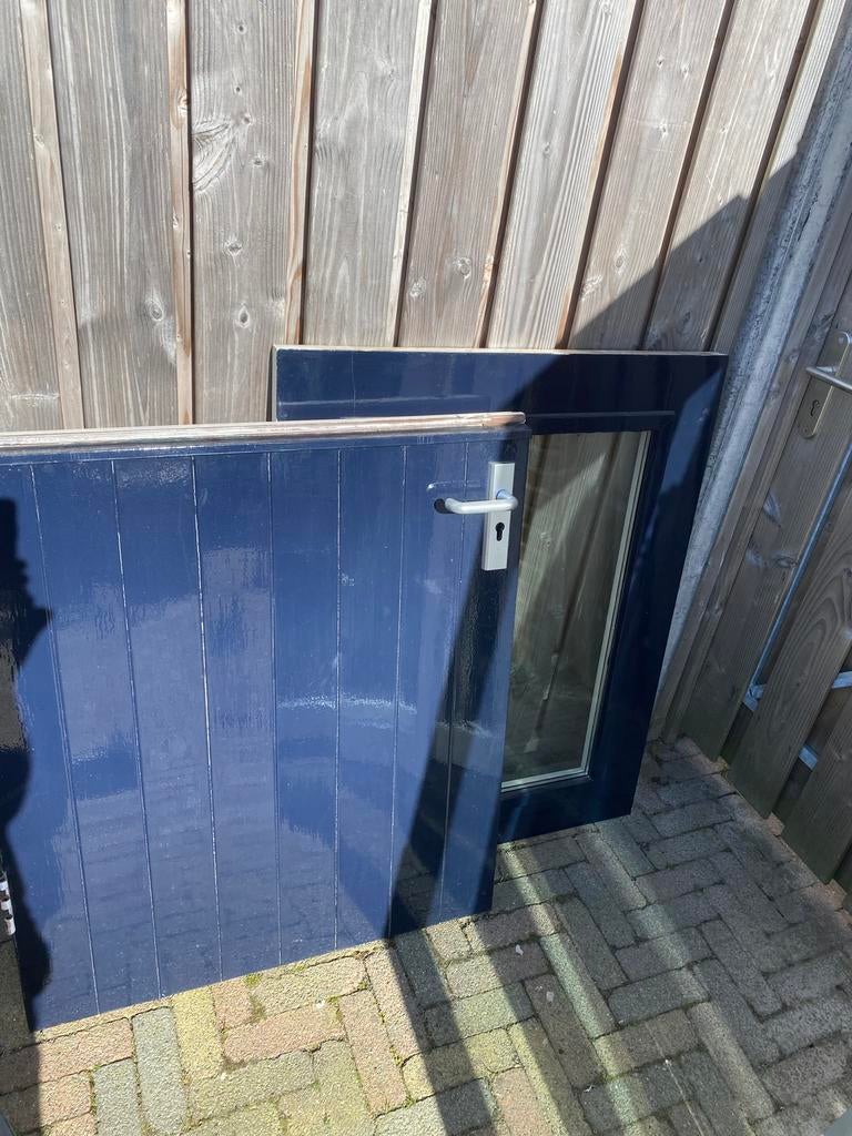 Boerderij deur 2 delig met dubbelglas, Doe-het-zelf en Verbouw, Deuren en Horren, Ophalen of Verzenden, Zo goed als nieuw, Buitendeur