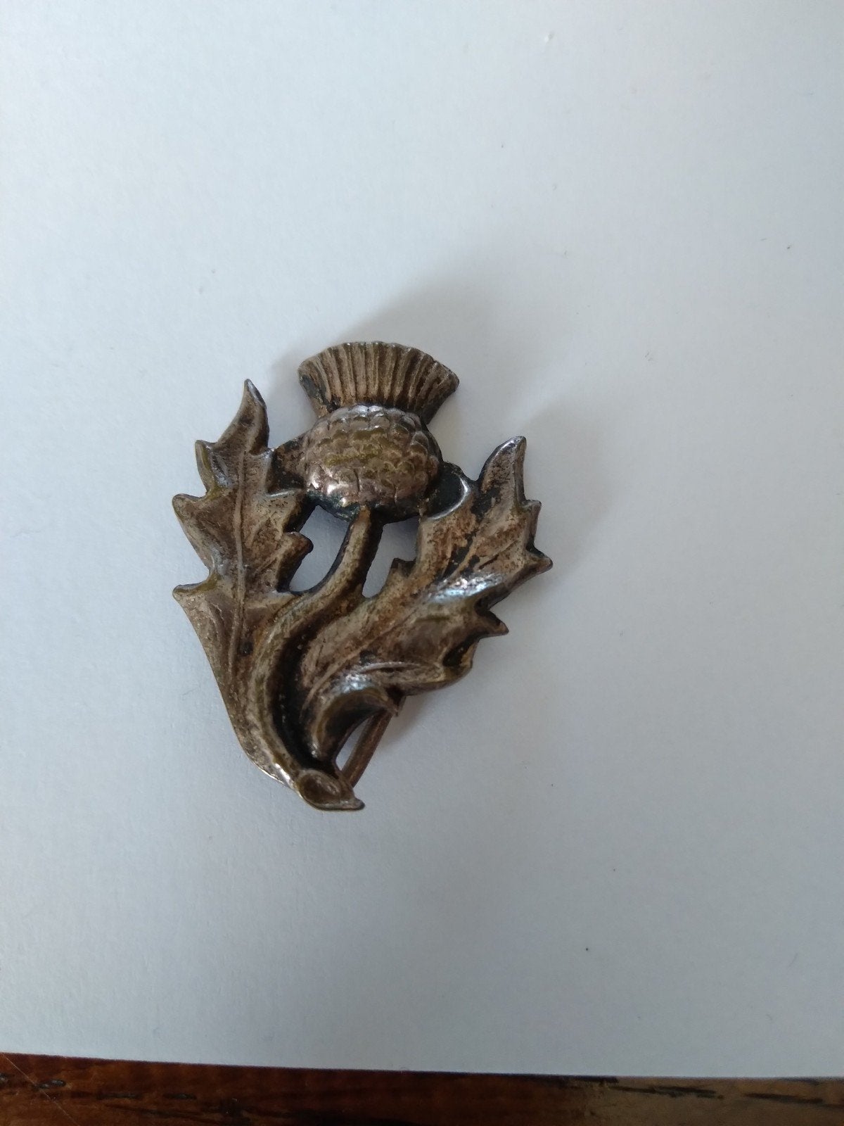 Vintage Distel Broche - Zilverkleurig, Sieraden, Tassen en Uiterlijk, Overige materialen, Gebruikt, Minder dan 4 cm, Ophalen of Verzenden