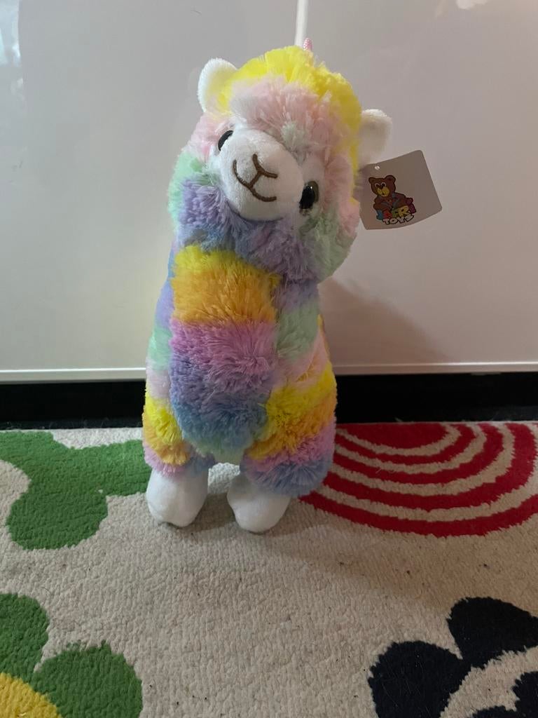Kleurrijke lama knuffel klein, Verzenden, Zo goed als nieuw, Overige typen