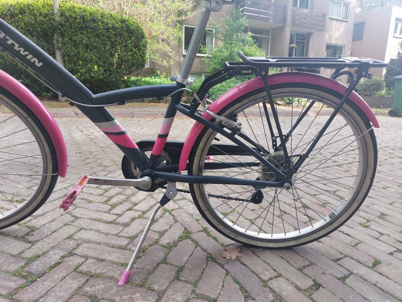 Foto 5 van B'TWIN Kinderfiets 24 inch - Roze/Donkerblauw
