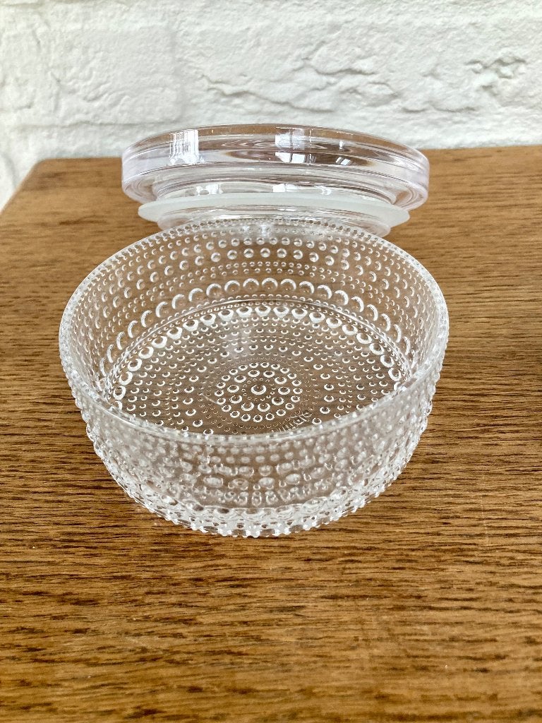 Iittala Finland: voorraadpot en waxinelichthouder Kastehelmi, Ophalen of Verzenden