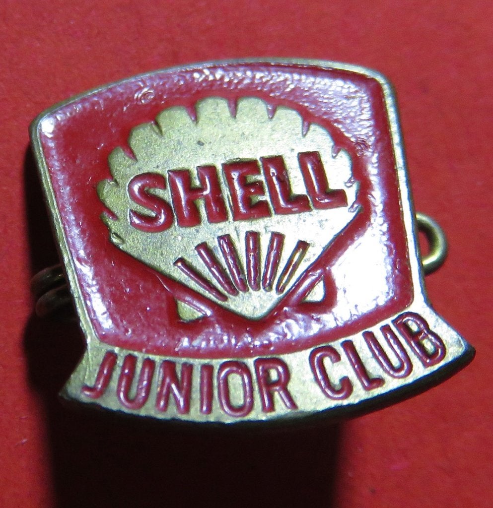 Origineel retro speldje/pin SHELL Junior Club (metaal), Verzenden, Gebruikt, Transport, Speldje of Pin