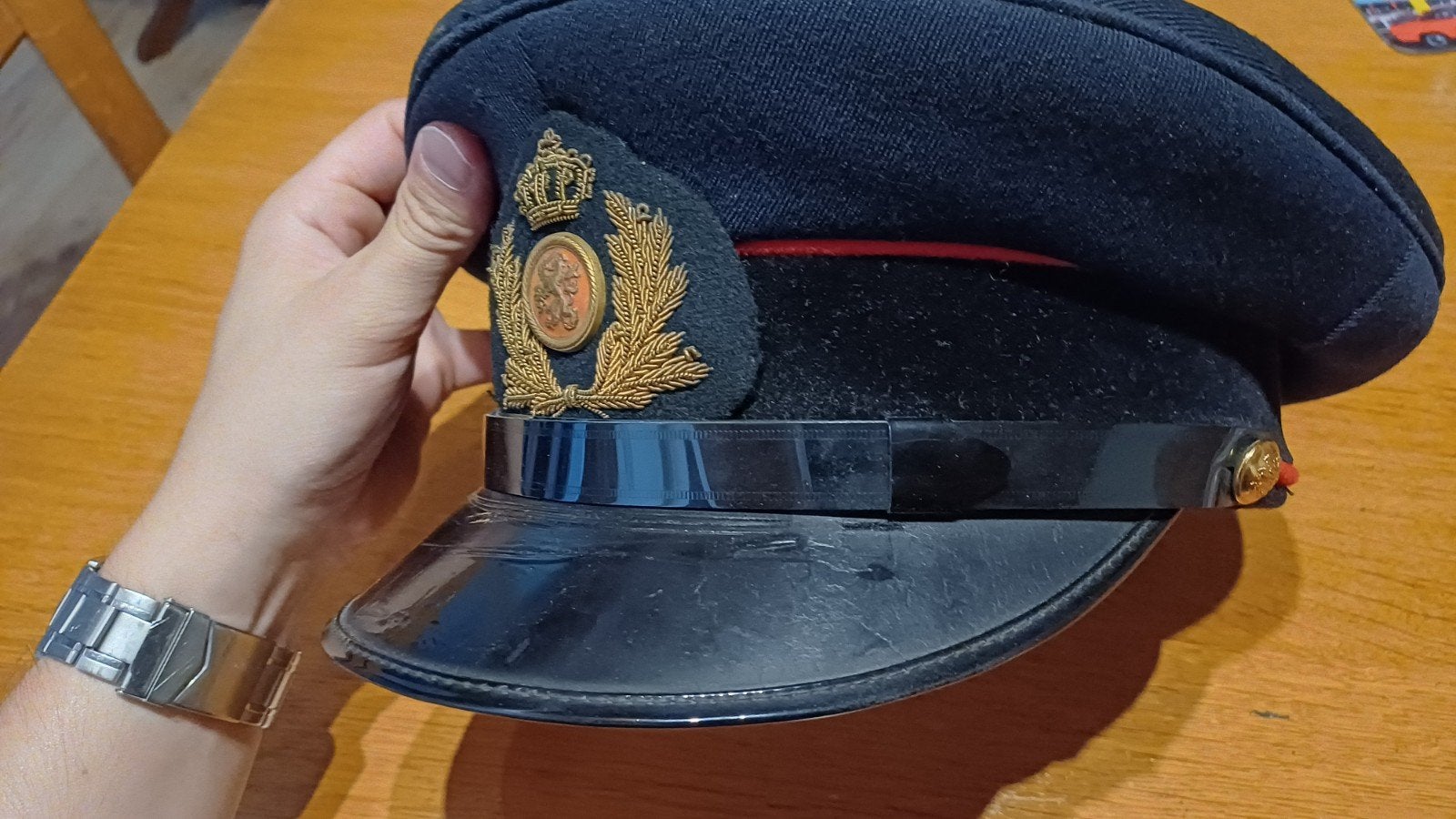 pet Officier Artillerie  GkT, Verzamelen, Ophalen of Verzenden, Landmacht, Nederland, Helm of Baret
