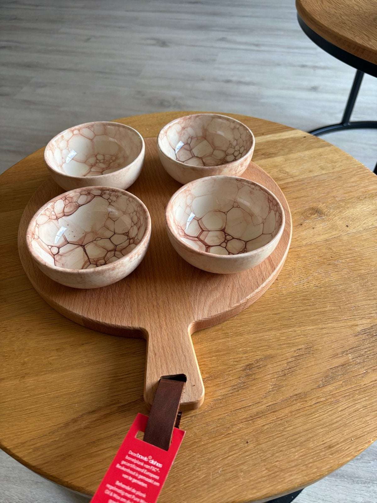 Serveerplank met 4 schaaltjes, Ophalen, Hout, Snij-/serveerplank, Nieuw