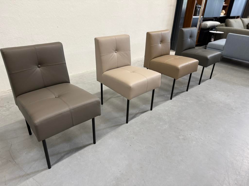 4 Nieuw Gelderland 7714 Knopenstoel Leer Design stoel, Huis en Inrichting, Stoelen, Nieuw, Leer, Vier, Gelderland