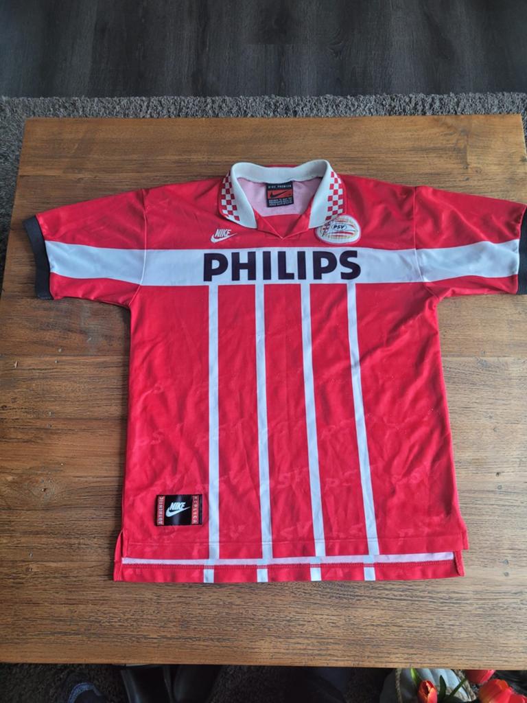 Vintage PSV Thuisshirt Nike Philips Rood Wit, Nike, Overige maten, Ophalen of Verzenden, Gedragen