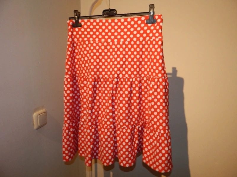 Tante Betsy polkadot rok rood met witte stippen mt M, Maat 38/40 (M), Tante Betsy, Verzenden, Zo goed als nieuw