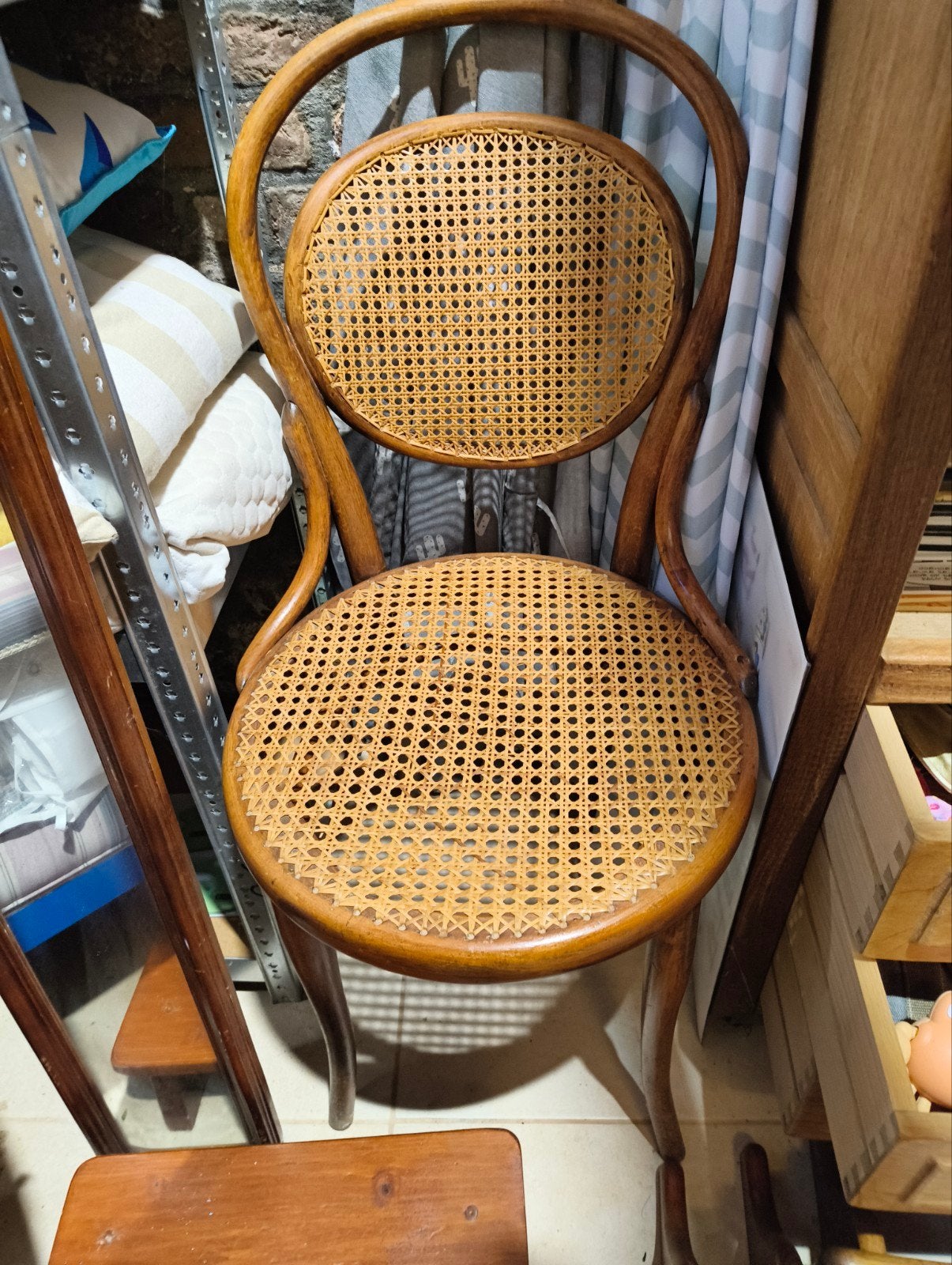Vintage Thonet stoel met rieten zitting en rugleuning, Ophalen