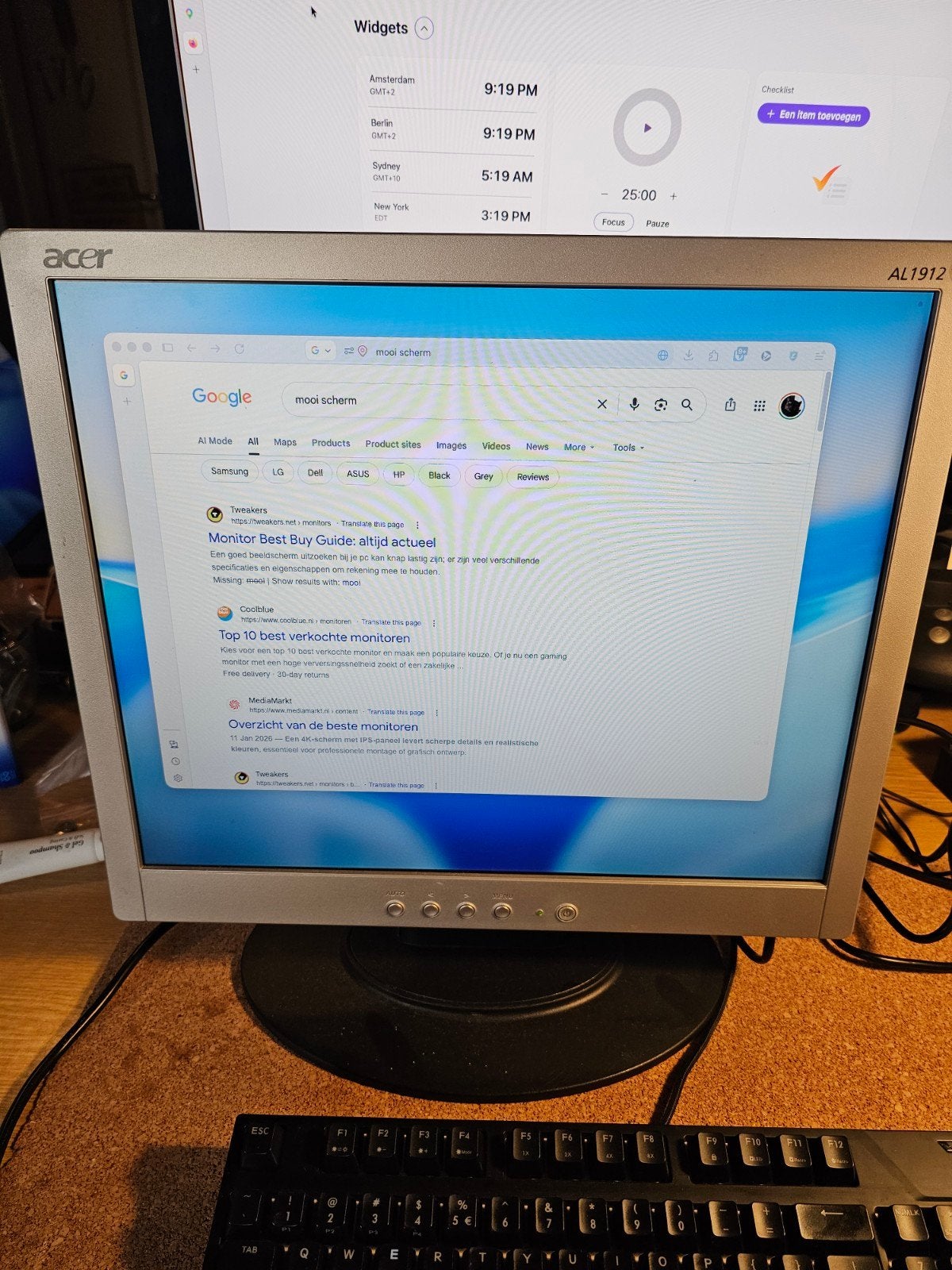 Acer AL1912 Monitor - Goed werkend beeldscherm, Computers en Software, Ophalen, Gebruikt, Acer