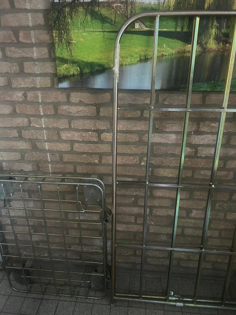 Rolcontainer 2-heks met insteekhekken + spanband, Ophalen, Gebruikt