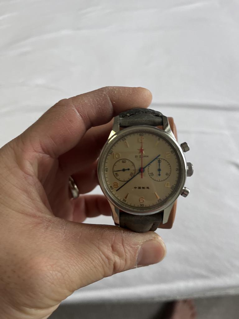 Seagull 1963 Chronograph – 21 Zuan, Sieraden, Tassen en Uiterlijk, Horloges | Heren, Zo goed als nieuw, Overige merken, Leer, Ophalen of Verzenden