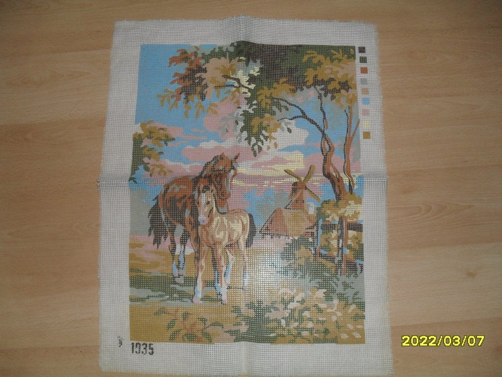NIEUW stramien Paard met Veulen 1035. Verkoop Ook DMC Garens, Ophalen of Verzenden, Nieuw, Handborduren, Onderdeel of Toebehoren