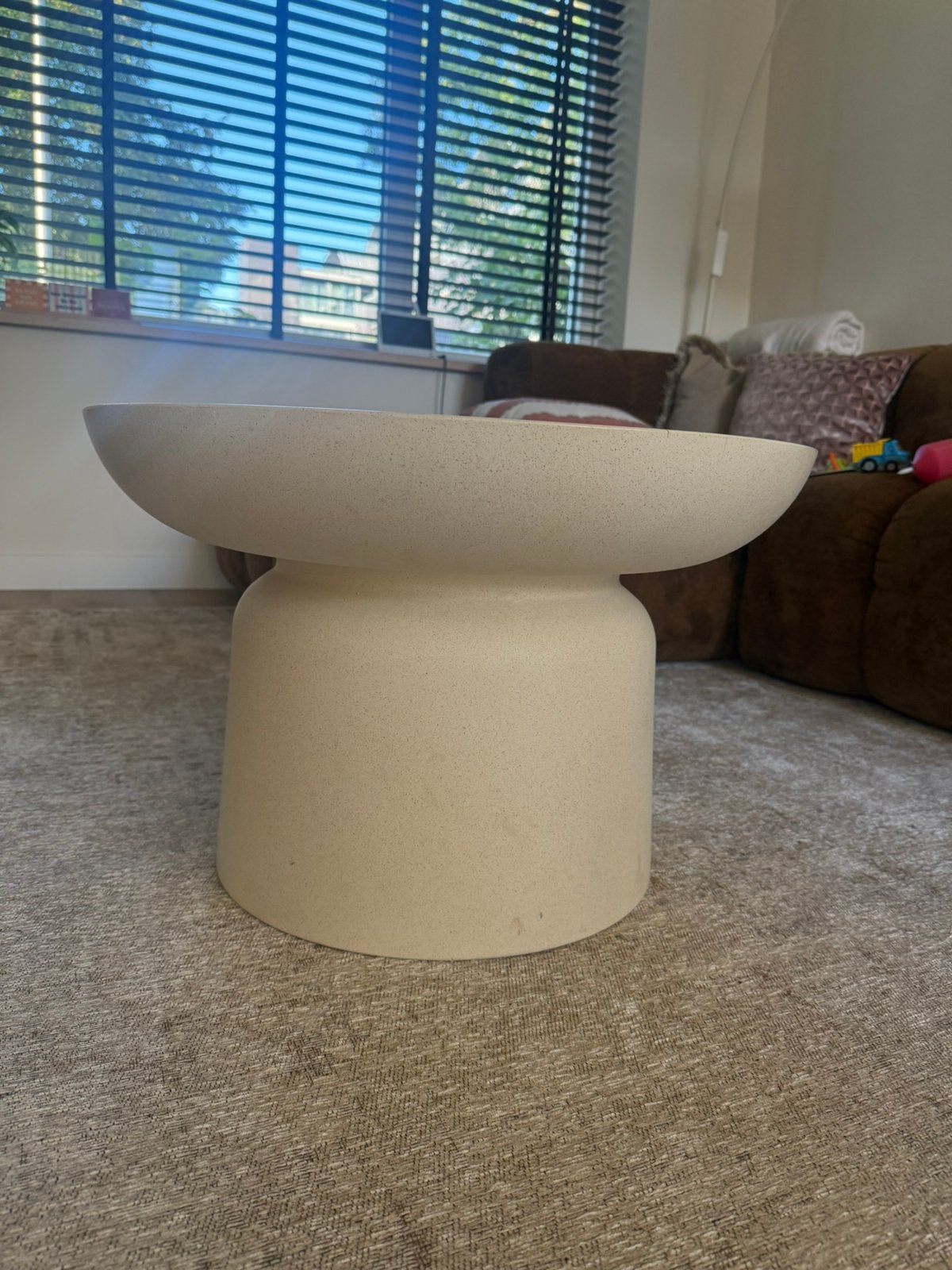 Prachtige creme kleurige salontafel, Ophalen, Japandi, Gebruikt, 50 tot 100 cm