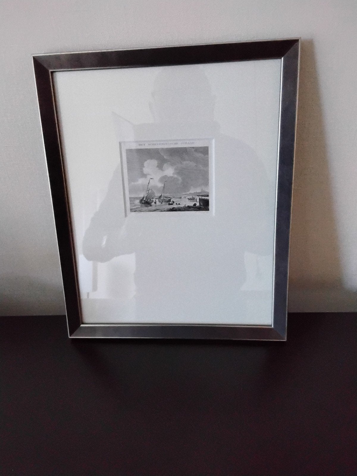Antieke Gravure 'Het Scheveningsche Strand' - Ingelijst, Antiek en Kunst, Kunst | Etsen en Gravures, Gravure, Ingelijst, Met passe-partout
