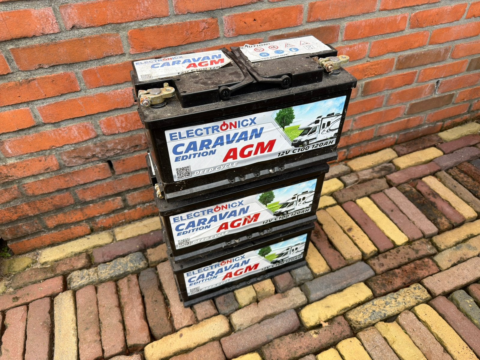 3x Electronix AGM 120Ah Deep Cycle Accu – Defect, Auto-onderdelen, Accu's en Toebehoren, Ophalen, Gebruikt