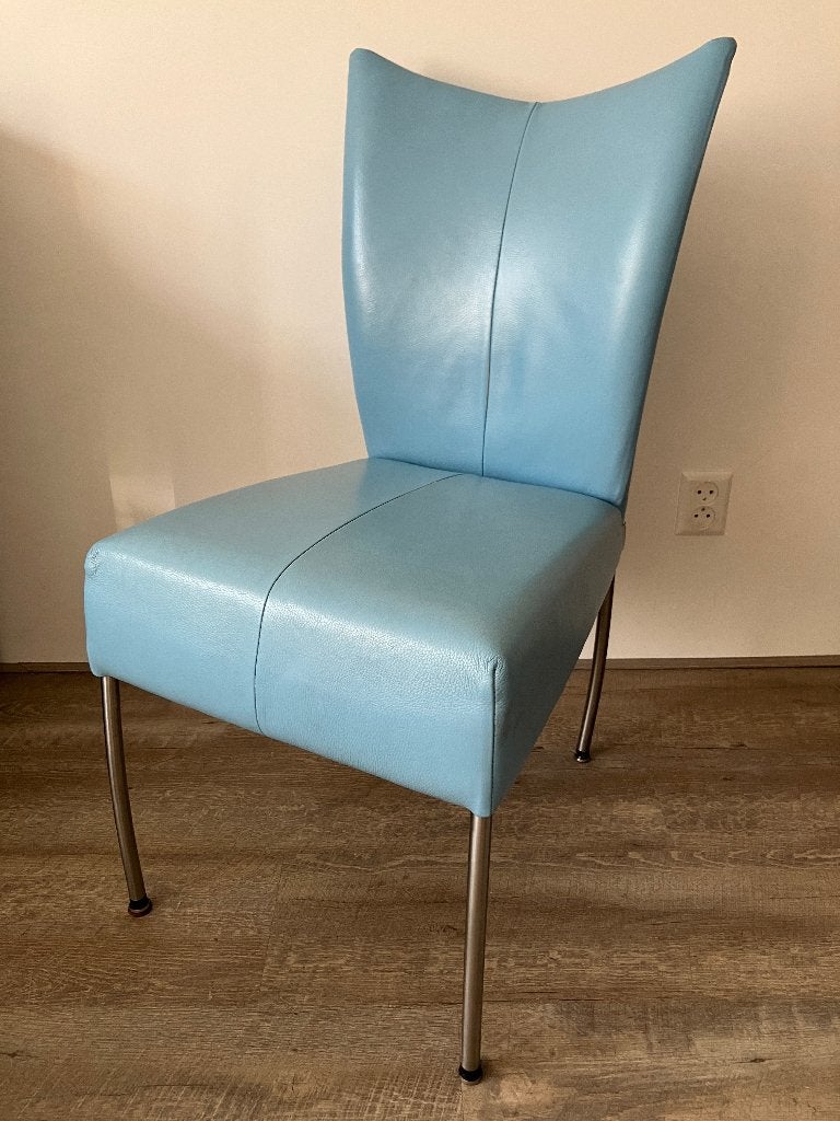 TEAB Bert Plantagie 4 stuks eettafelstoelen, eetkamerstoelen, Ophalen, Gebruikt, Blauw, Vier