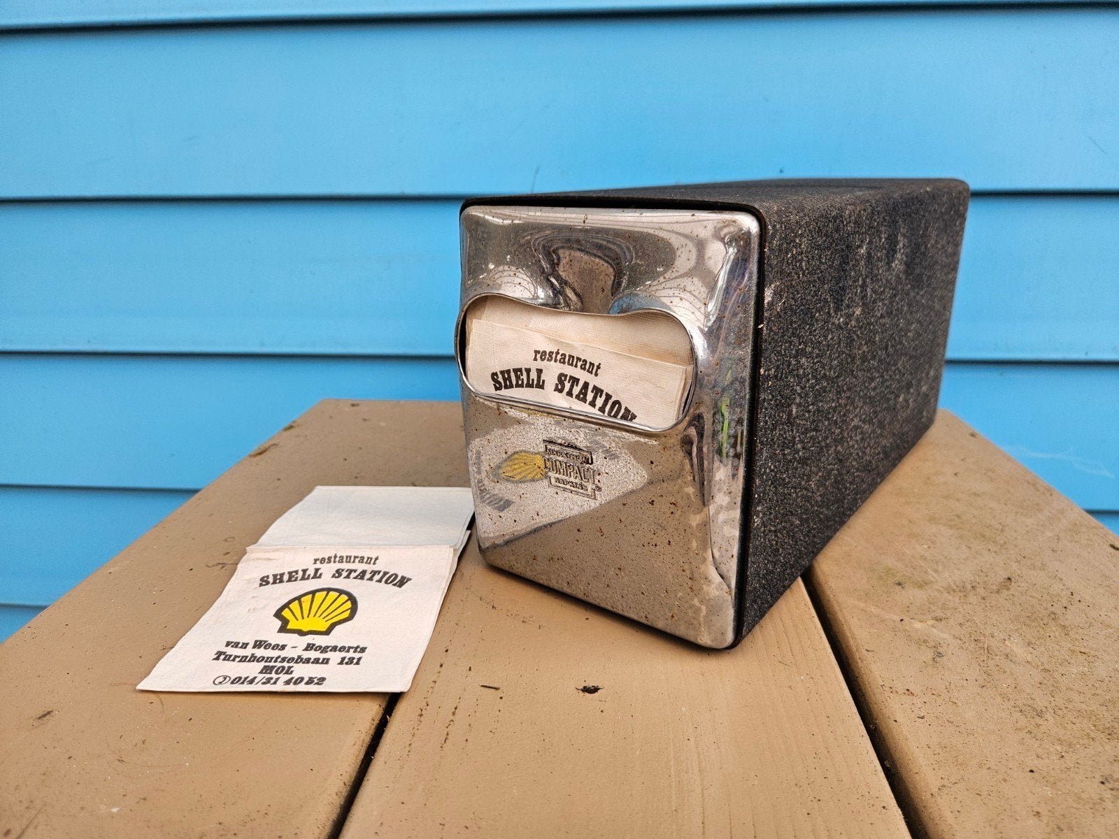 Vintage servetdispenser Shell Station, Ophalen of Verzenden
