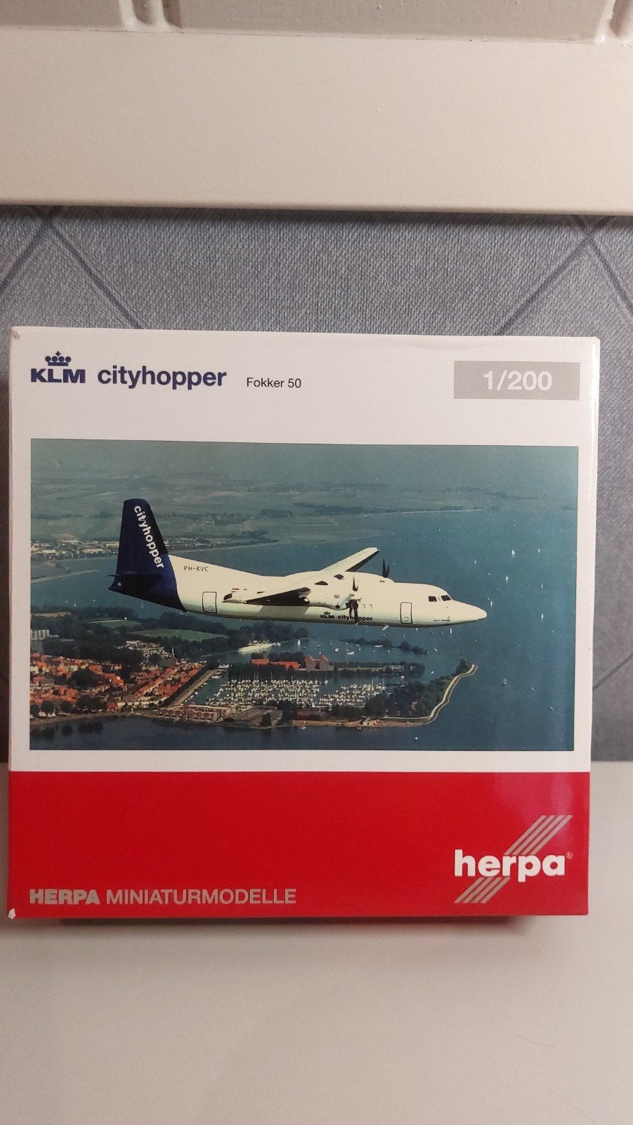 Herpa KLM cityhopper fokker 50, Verzamelen, Ophalen of Verzenden, Nieuw, Schaalmodel