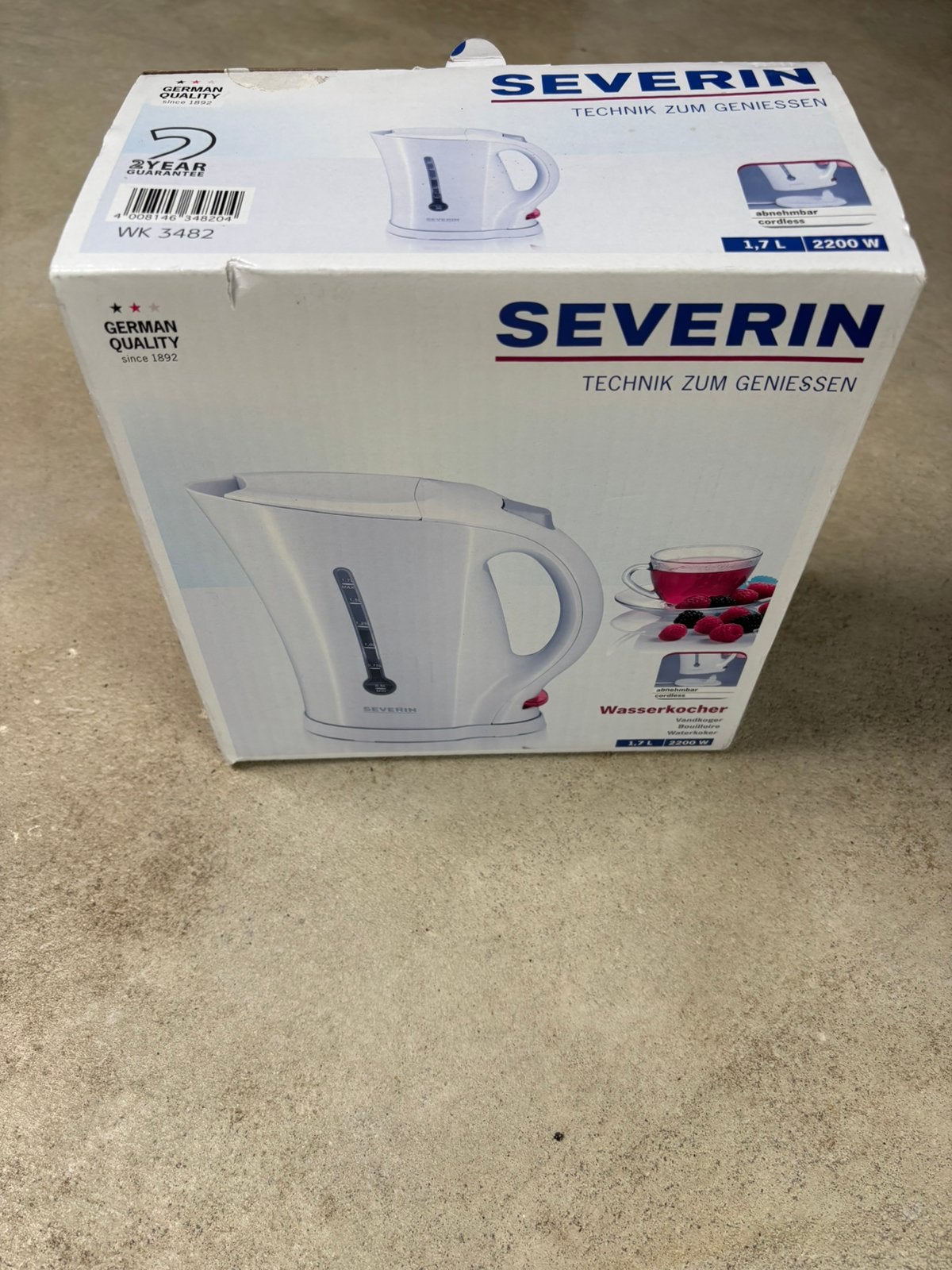 Waterkoker Severin, 1 tot 2 liter, Ophalen of Verzenden, Nieuw