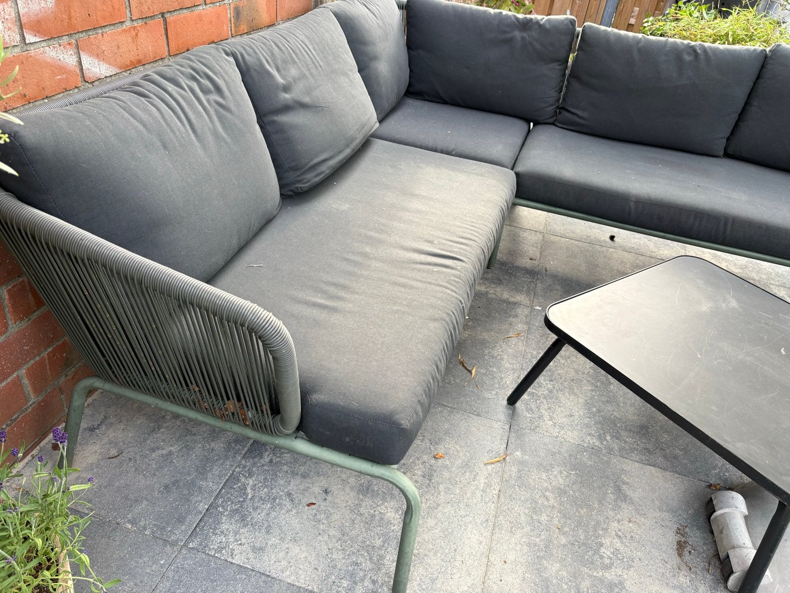 Gebruikte Karwei Loungeset Kopenhagen Beige Metaal, Gebruikt, Meer dan 8 zitplaatsen, Aluminium, Ophalen of Verzenden