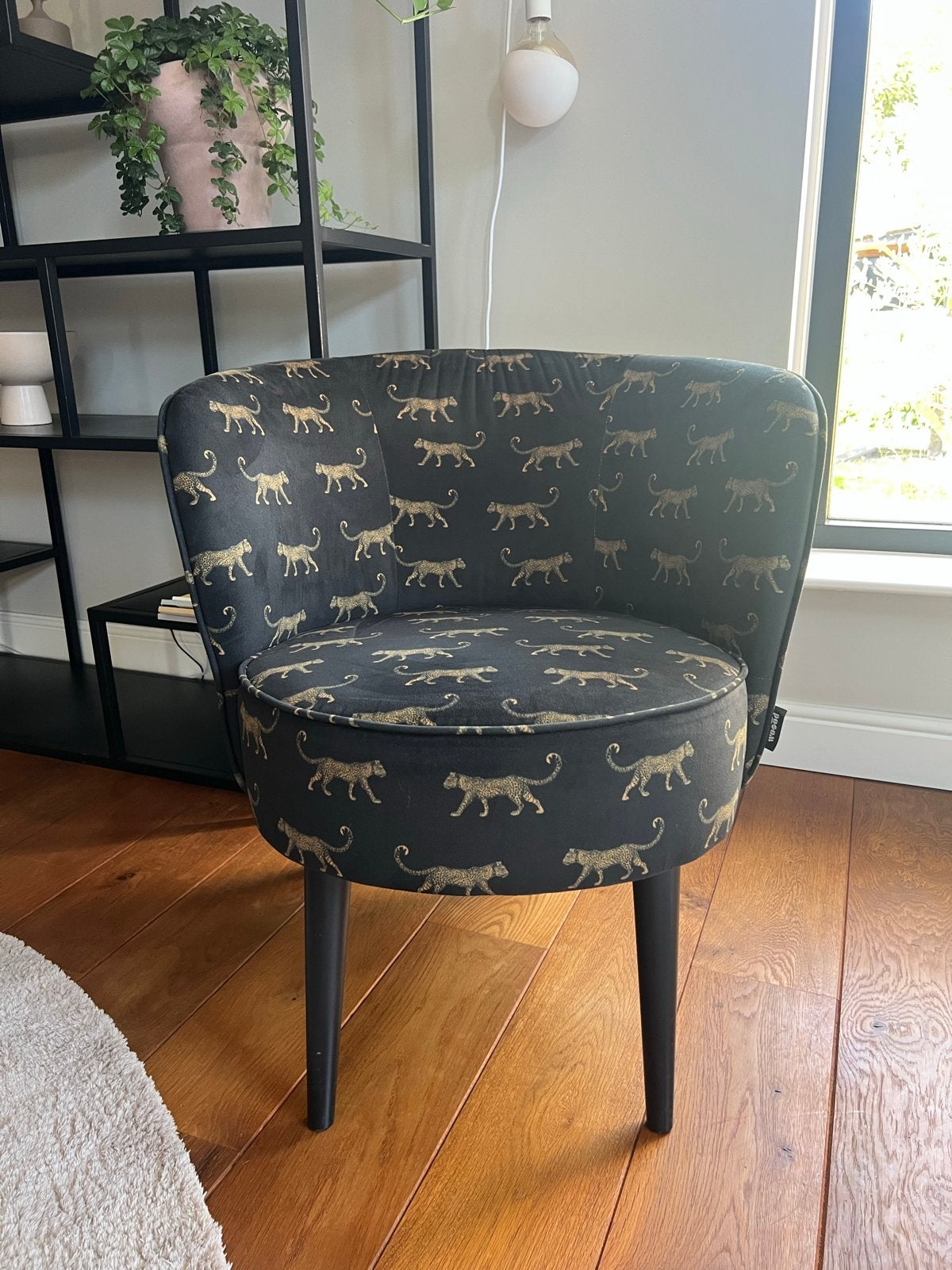 Woood fauteuil met luipaardprint - zo goed als nieuw, Ophalen, Overige kleuren, Zo goed als nieuw, Eén