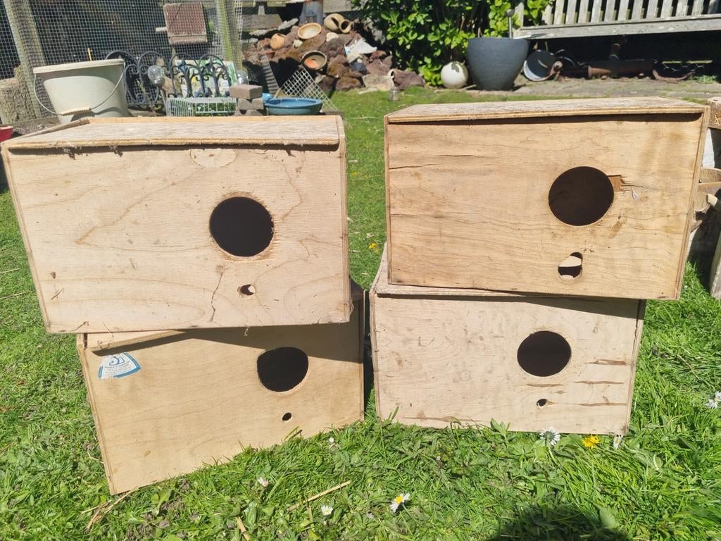 Valkparkieten nestkasten 4x, Dieren en Toebehoren, Vogels | Toebehoren, Ophalen of Verzenden, Gebruikt, Overige typen