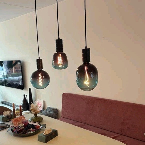 Marine Ombre Hanglampenset - 3 Stuks, Ophalen, E27 (groot), Zo goed als nieuw, Modern, Industrieel, Ombre