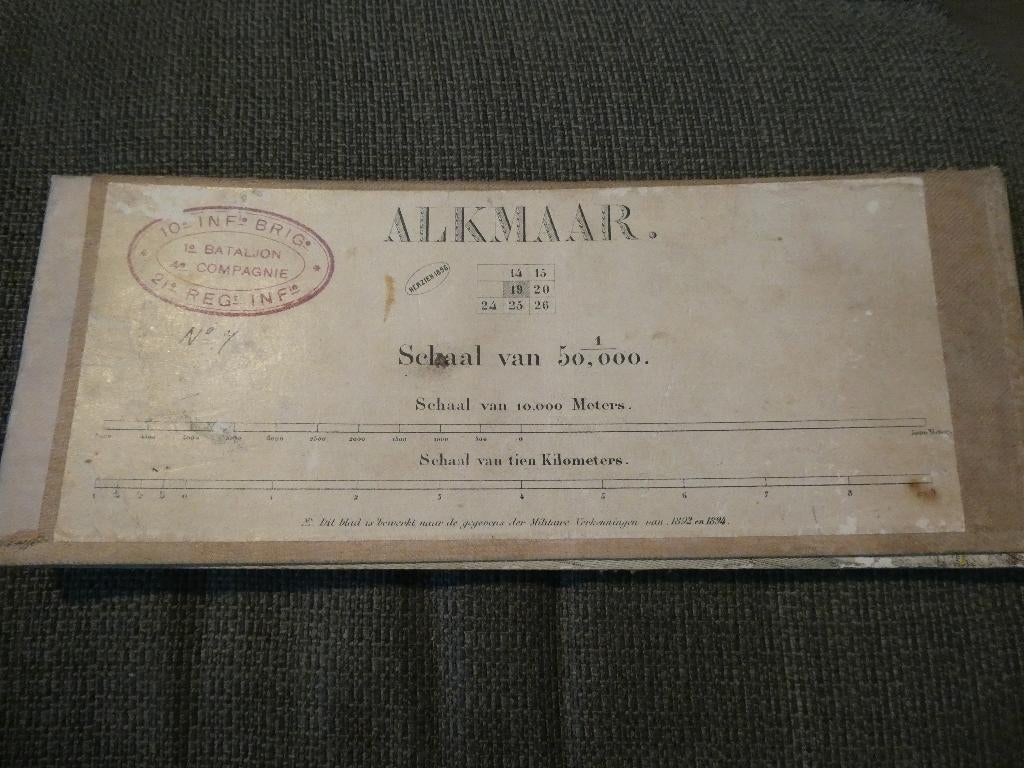 Nederlandse stafkaart Alkmaar, 21 Regt. Inf., Ophalen of Verzenden, Landmacht, Nederland, Foto of Poster