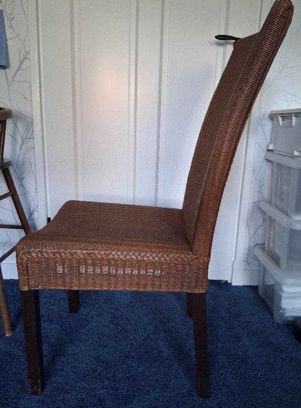 6 Lloyd Loom stoelen bruin/caramel, Ophalen