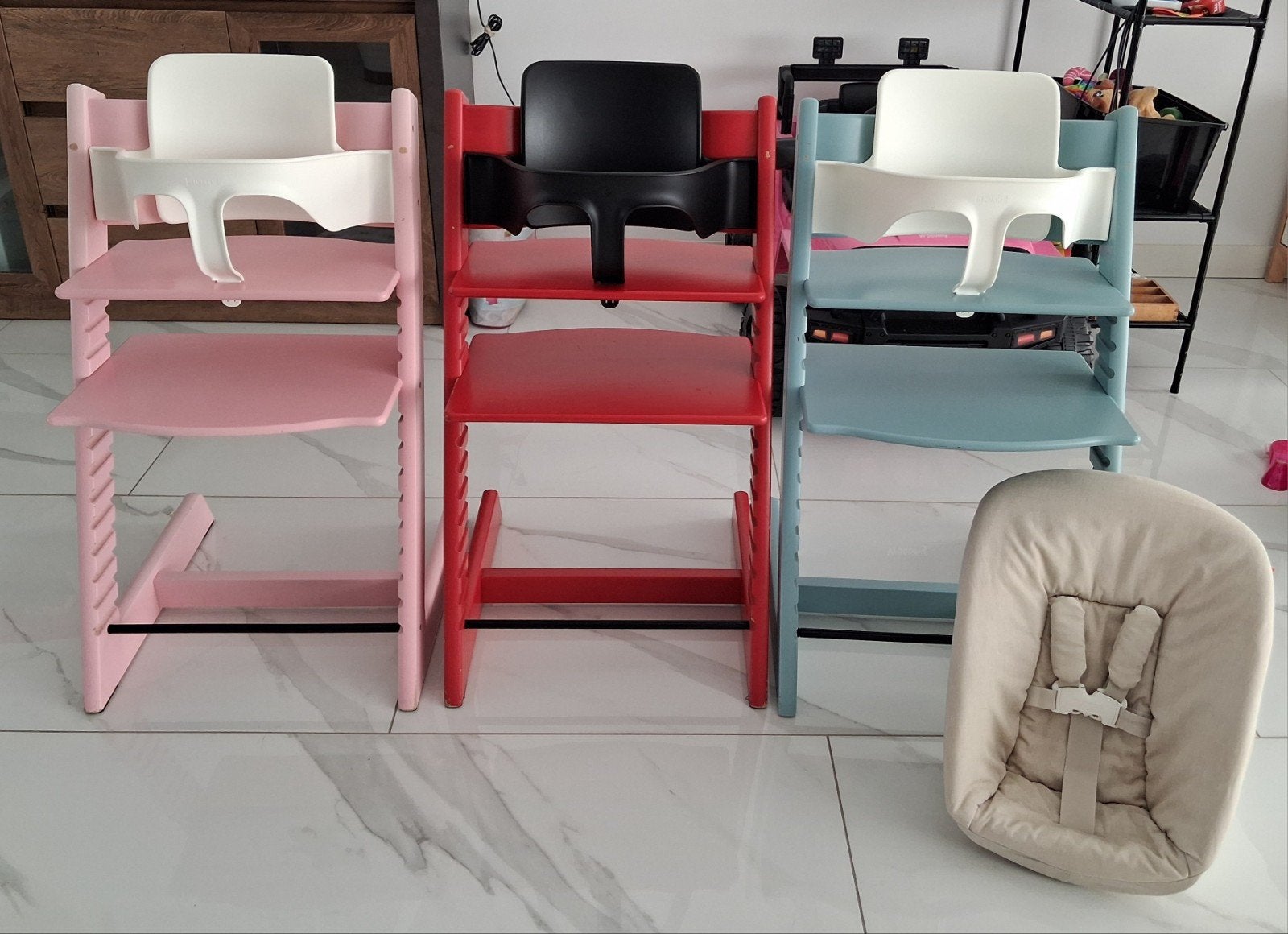 3x Nieuw Model Stokke kinderstoel in goede staat, Ophalen of Verzenden, Gebruikt, Meegroeistoel, Stoelverkleiner