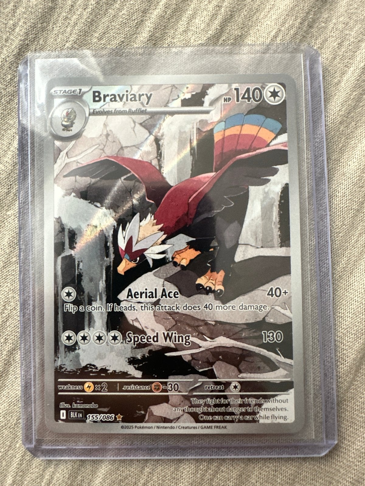 Braviary Pokémon Kaart - Nieuwstaat, Ophalen of Verzenden, Zo goed als nieuw, Losse kaart