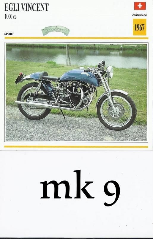 Mk9 motorkaart motor egli vincent 1000 cc, Verzamelen, Ophalen of Verzenden, Zo goed als nieuw, Motoren
