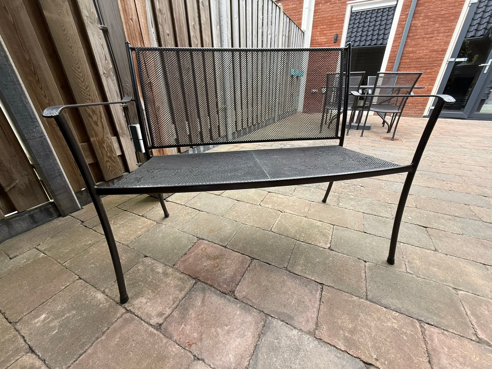 Metalen Tuinset met Bank en Stoelen - Inclusief Kussens, Tuin en Terras, Ophalen, Gebruikt, Overige materialen, 4 zitplaatsen