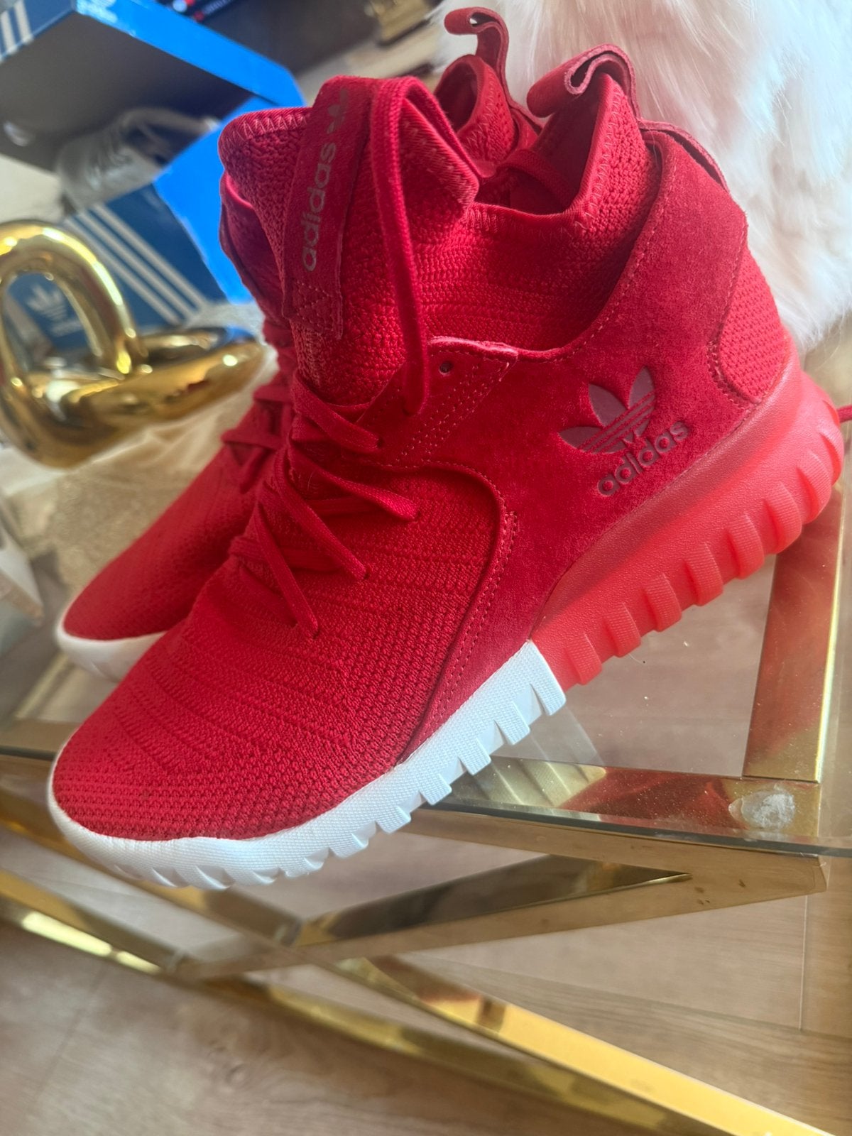 Adidas Tubular X – Origineel Rood, Sport en Fitness, Basketbal, Ophalen, Zo goed als nieuw, Schoenen