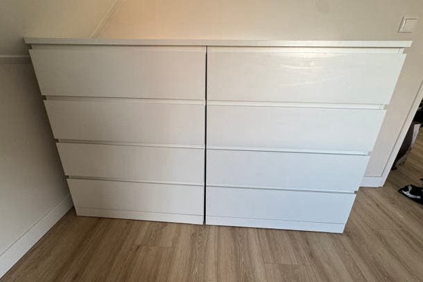 3x IKEA MALM ladekast 4 lades wit, Huis en Inrichting, Ophalen, 50 tot 100 cm, Zo goed als nieuw, 3 of 4 laden