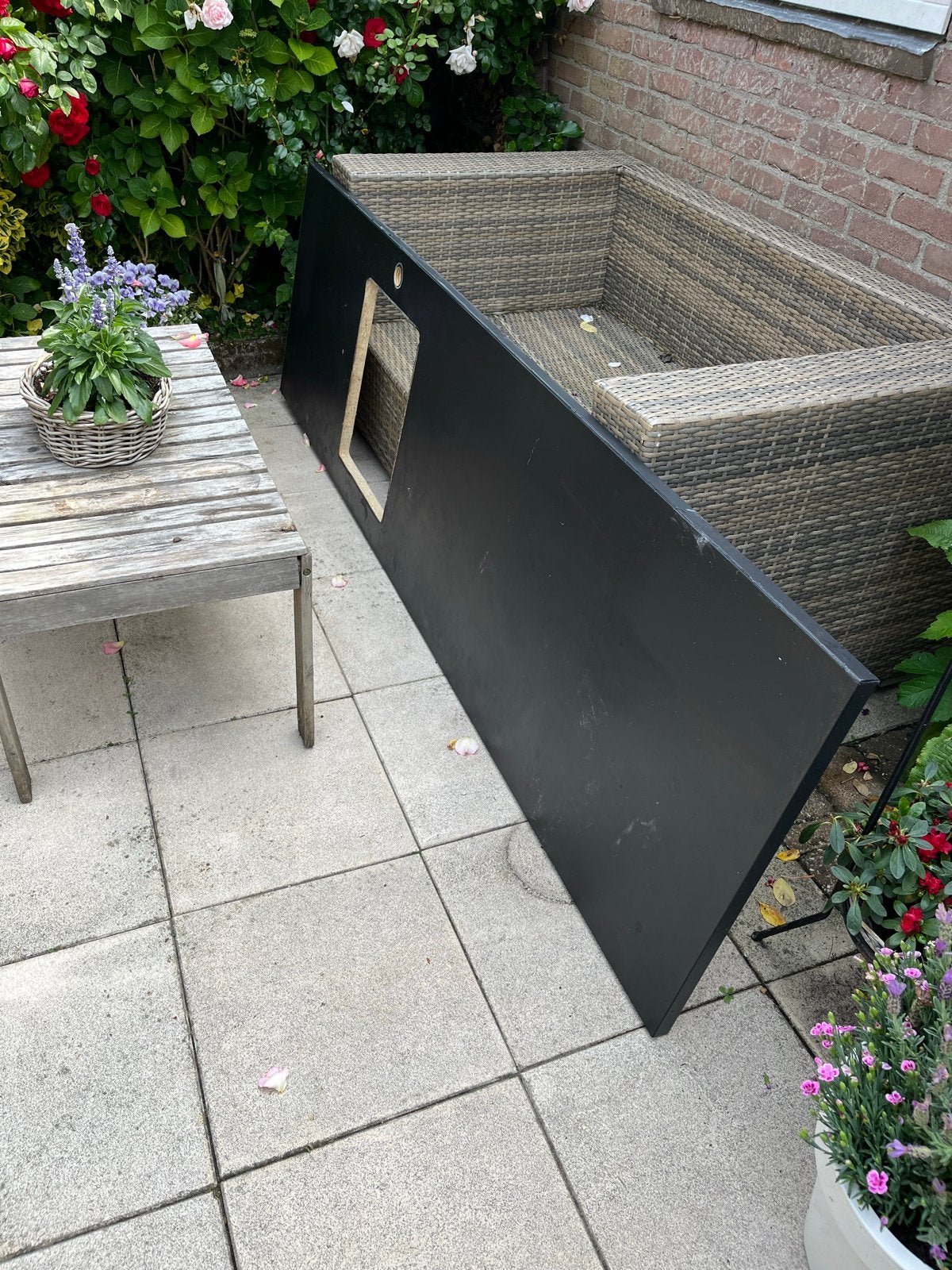 Ikea aanrechtblad 2,20m mat zwart, Huis en Inrichting, Keuken | Keukenelementen, Ophalen, Gebruikt, Zwart, 200 cm of meer