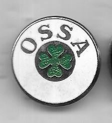 O.S.S.A. EMAILE RONDE BROCHE SPELD, Verzenden, Gebruikt, Merk, Speldje of Pin