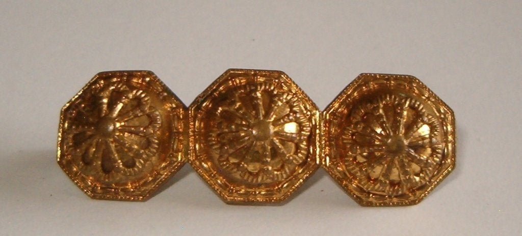 Oude broche goudkleurig, Overige materialen, 4 tot 7 cm, Gebruikt, Ophalen of Verzenden