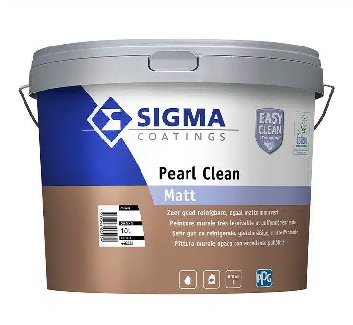 Sigma latex pearl clean en perfect matt opruiming, 5 tot 10 liter, Wit, Nieuw, Ophalen of Verzenden