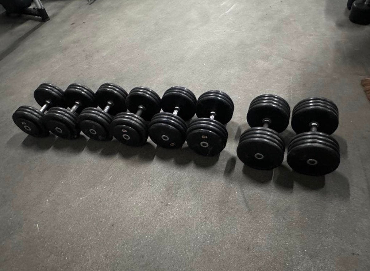 Rubberen Vaste Dumbells 2x28kg, 2x30kg,2x32kg,2x34kg, Ophalen, Gebruikt, Dumbbell