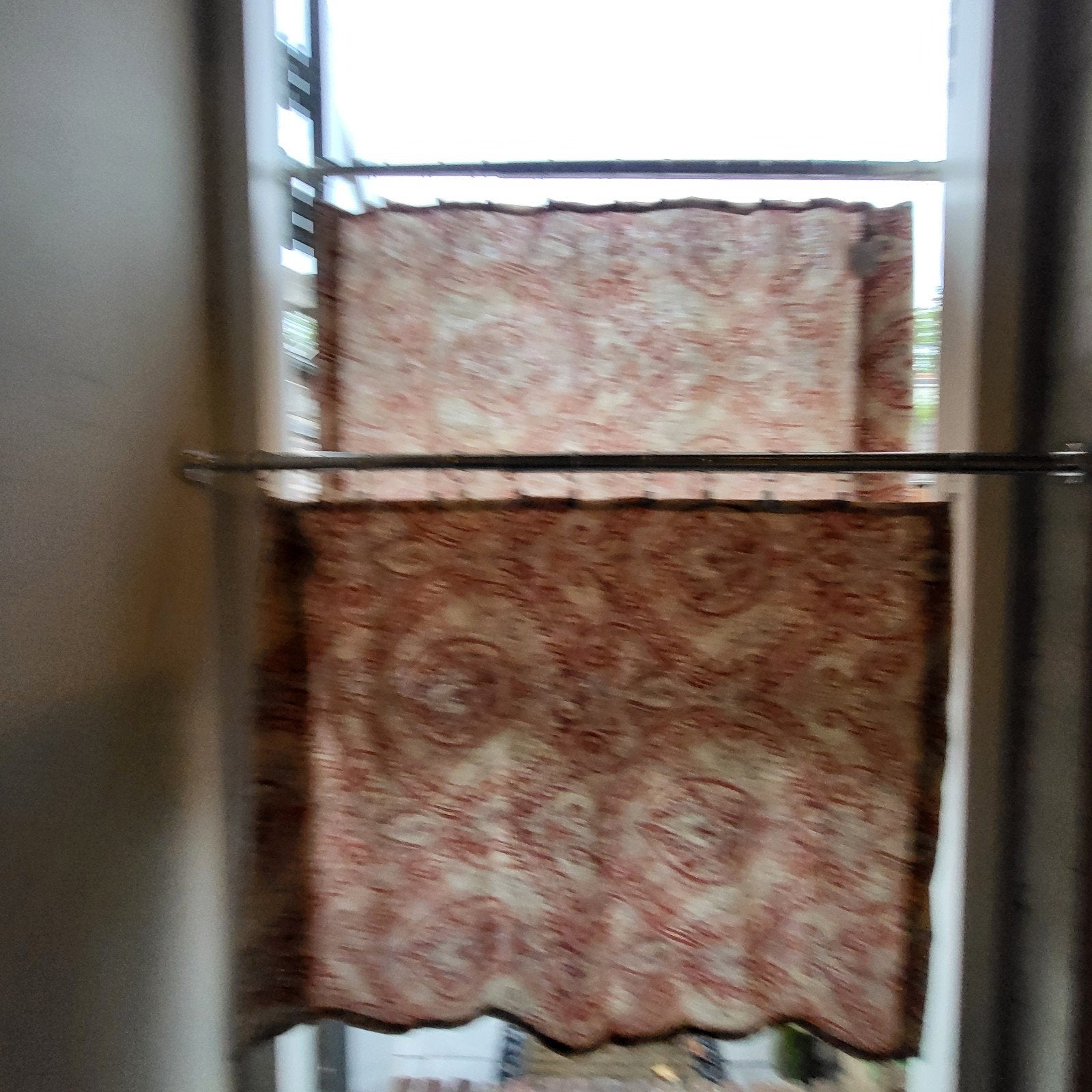 2 (kantoor)gordijntjes/roede x 2/stof/wonen/werk, Huis en Inrichting, Stoffering | Gordijnen en Lamellen, Ophalen, Overige merken
