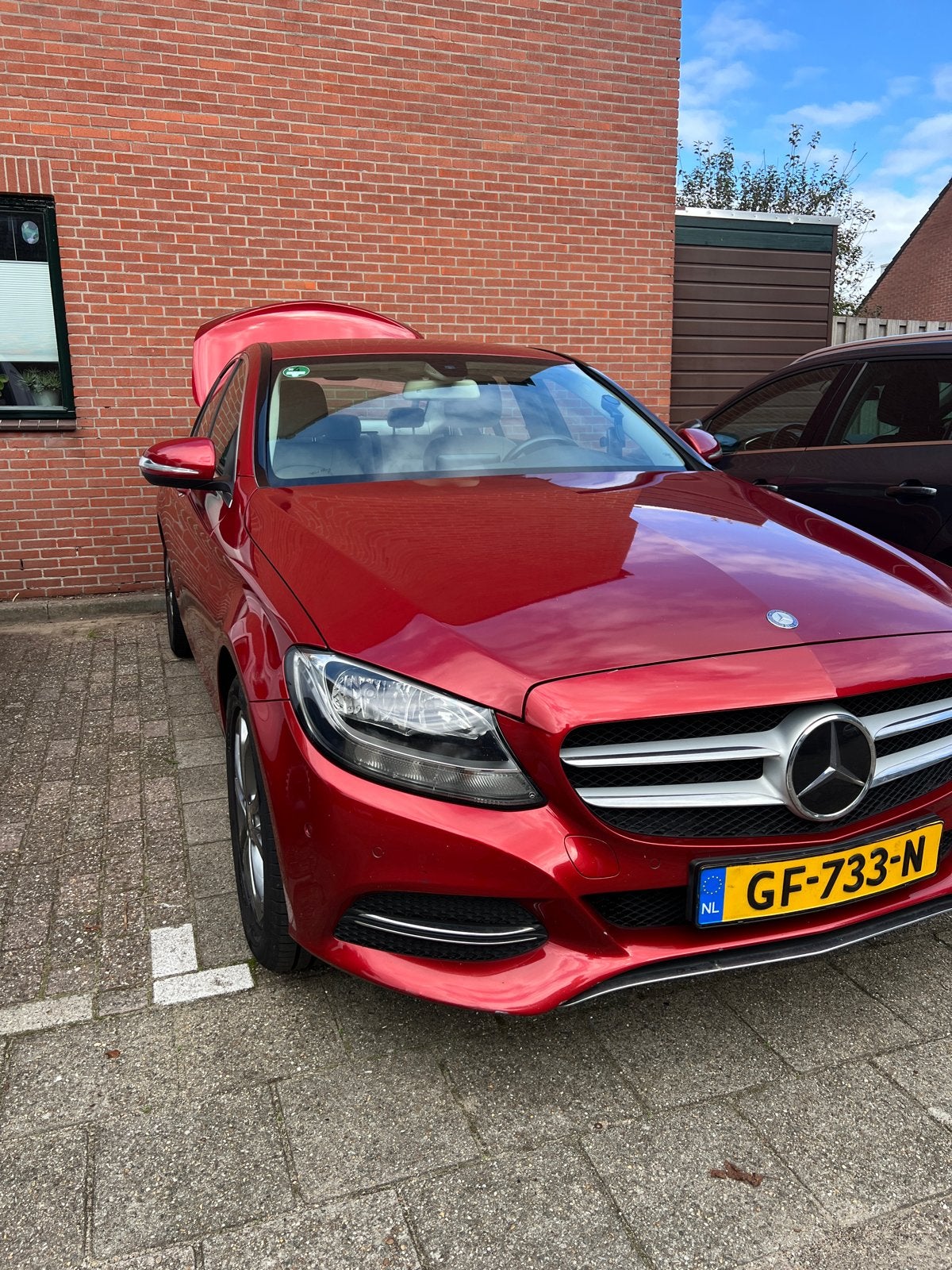 Mercedes-Benz C-Klasse C180 1.6 115KW Aut7 2015 Rood, Auto's, Automaat, 1800 kg, Particulier, Sedan