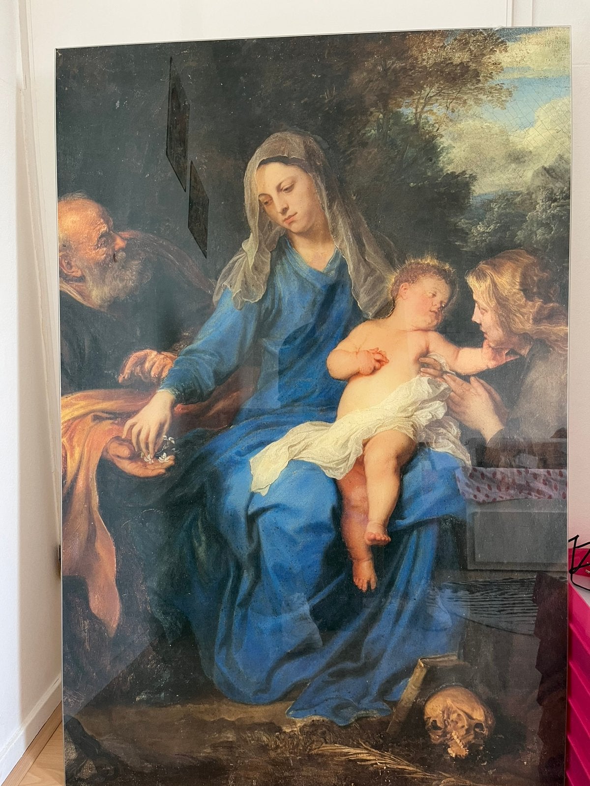 Schilderij op glas, Ophalen