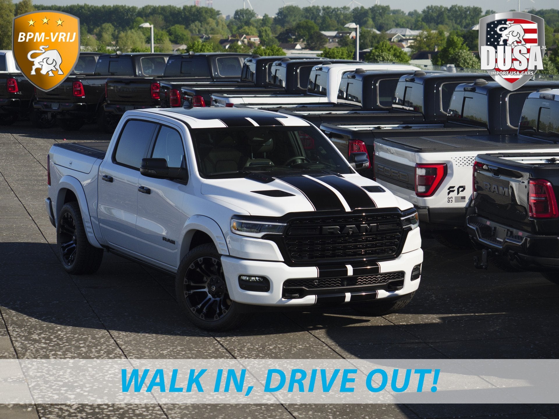 Dodge Ram Pick Up trucks | Grote voorraad BPM - VRIJ | Sinds, Auto's, Zwart, Leder, Bedrijf, Nieuw